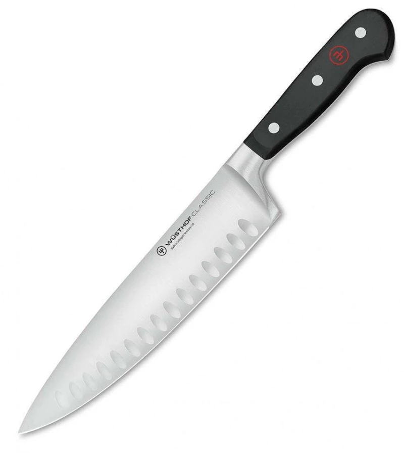 Μαχαίρι Chef Με Ραβδώσεις Classic 1040100220 20cm Black Wusthof Ανοξείδωτο Ατσάλι