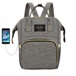 Τσάντα Μωρού Πλάτης B-74 Με USB 40x13x26 Grey Living Traveling Share Ύφασμα