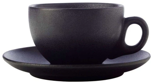 Φλυτζάνι Καφέ Με Πιατάκι Caviar Coupe AX0355 250ml Black Maxwell&Williams Πορσελάνη