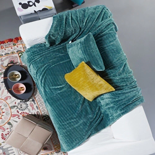 Ριχτάρι Harlow 07 Fleece Petrol Kentia Πολυθρόνα 130x180cm Πολυέστερ