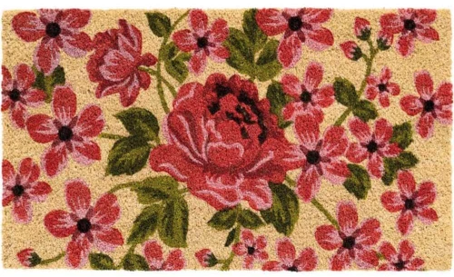 Πατάκι Εισόδου Ruco Print Roses 645 45x75cm Beige-Pink Sdim 45X75