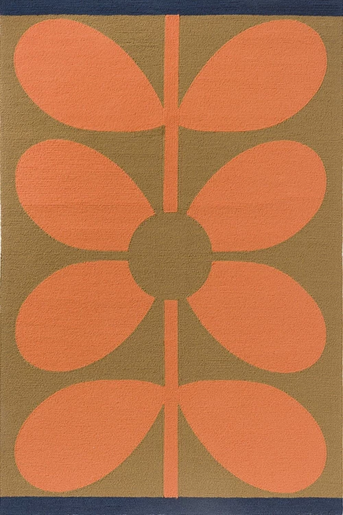 Χαλί Giant Sixties Stem 463703 Tomato Red-Taupe Orla Kiely 160X230cm