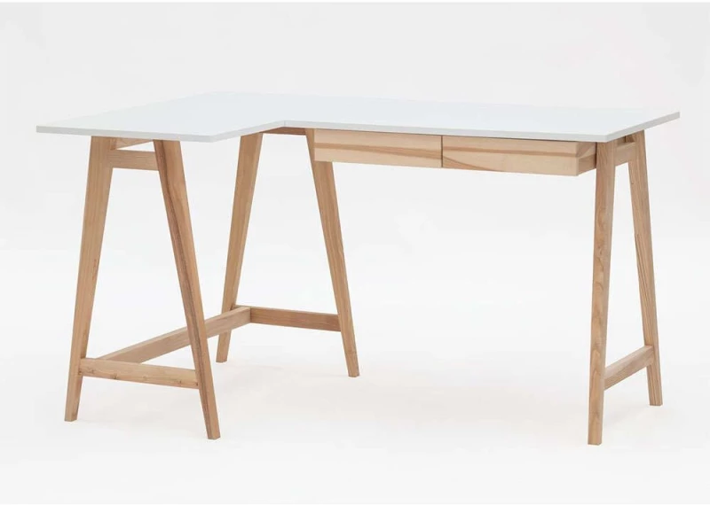 Γραφείο Luka Αριστερή Γωνία LUKALOFASH1 135x50x75cm Natural-White