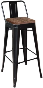 Σκαμπό Μπάρ Relix Wood Black Ε5208,1 44X44Χ100 cm Μέταλλο,Ξύλο