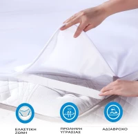 Κάλυμμα Στρώματος Αδιάβροχο Με Λάστιχο White DimCol Υπέρδιπλο 160x200cm 100% Βαμβάκι