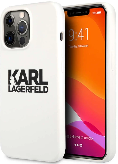 Θήκη Προστασίας Σκληρή Stack Logo KLHCP13XSLKLWH iPhone 13 Pro Max White Karl Lagerfeld