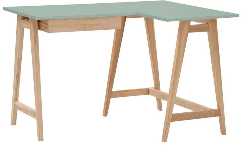 Γραφείο Luka S Δεξιά Γωνία LUKAROFSASH17 115x50x75cm Natural-Sage Green