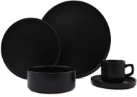 Σερβίτσιο Πιάτα Φαγητού (Σετ 20Τμχ) 275KRM1611 Matte Black Hermia 20 τμχ Κεραμικό