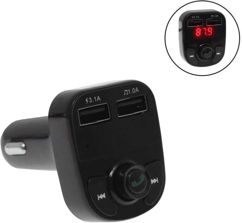 FM Transmitter Αυτοκινήτου με Bluetooth - USB - MicroSD και Φόρτιση Κινητού X8