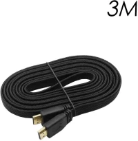 Καλώδιο HDMI 3m V2.0 4K UHD 3D Flat, Braided YWX-4K-3 Μαύρο