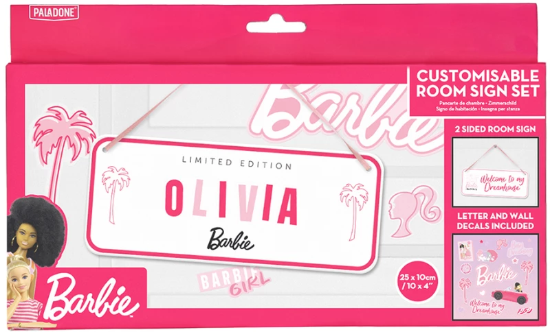 PALADONE ΦΩΤΙΣΤΙΚΟ BARBIE CUSTOMISABLE ROOM SIGN SET (#085346)