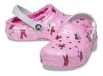 CROCS CLASSIC LINED DISCO DANCE PARTY CLOG K TAFFY PINK/MULTI (#208085-6SX)
