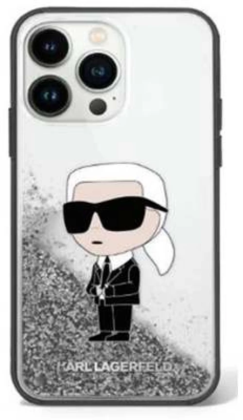 Karl Lagerfeld Ikonik Case Choupette Θήκη προστασίας από Liquid σιλικόνη – iPhone 11 Clear / Silver Glitter #KLHCN61LKCNSK