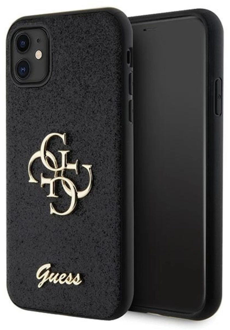 Guess Glitter Script Big 4G - iPhone 11 Case (black)