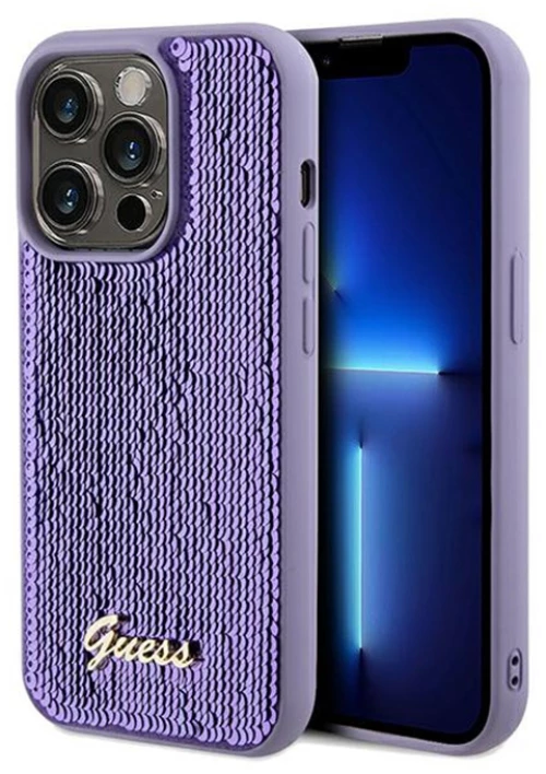 Guess Sequin Script Metal - iPhone 14 Pro Max Case (purple)