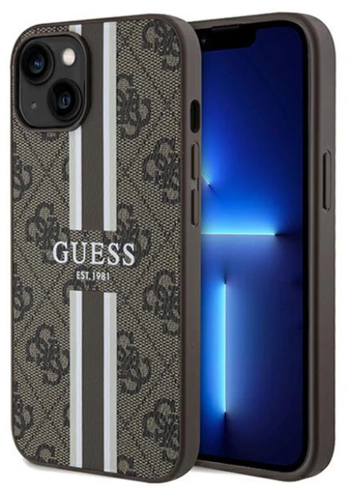Guess 4G Printed Stripes MagSafe - iPhone 15 Case (brown)