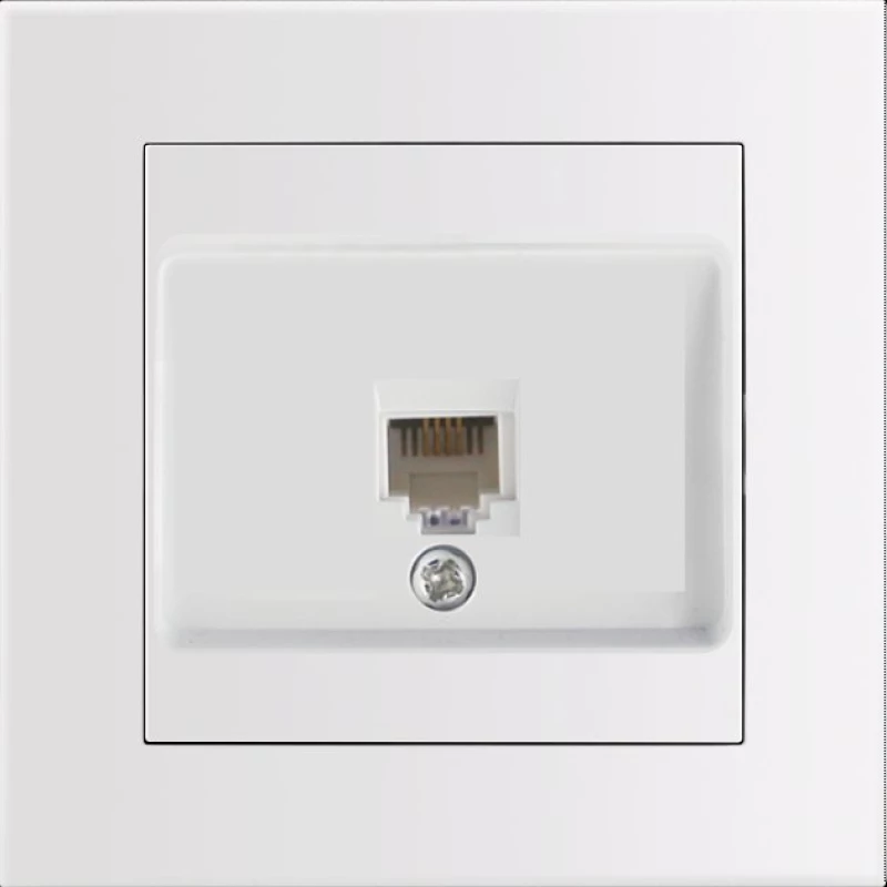 Entac arnold recessed wall lan socket cat5 white