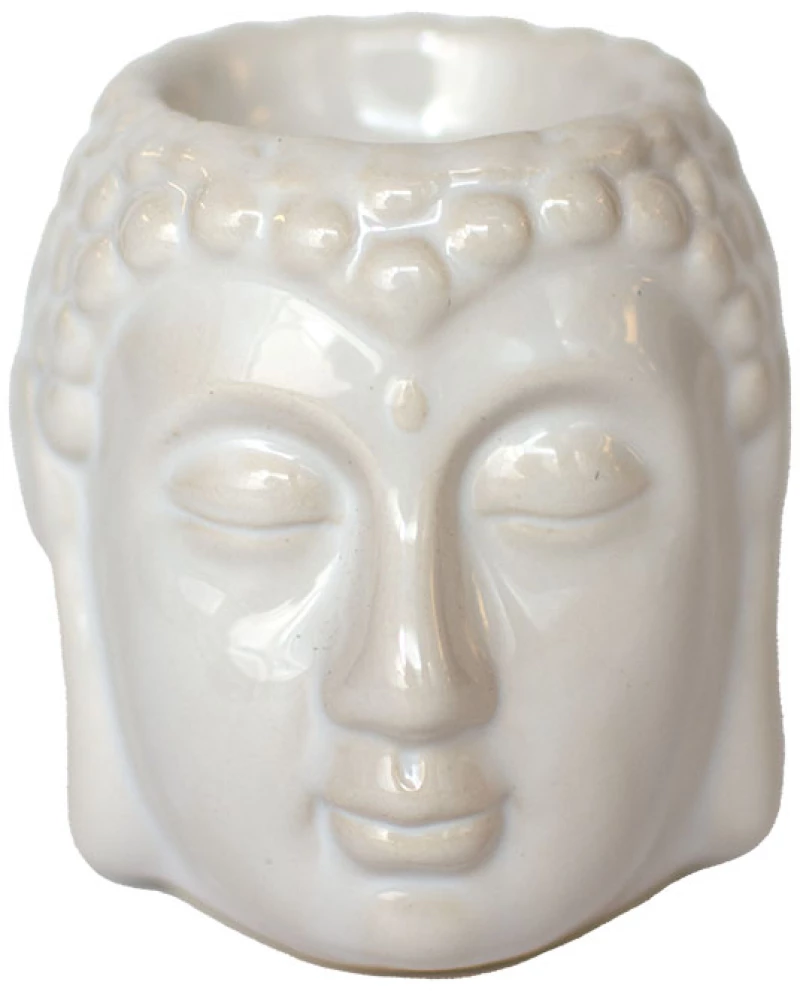 Αρωματιστής Λευκός με σχέδιο Βούδας - Oil & Wax Burner Buddha 8,5cm