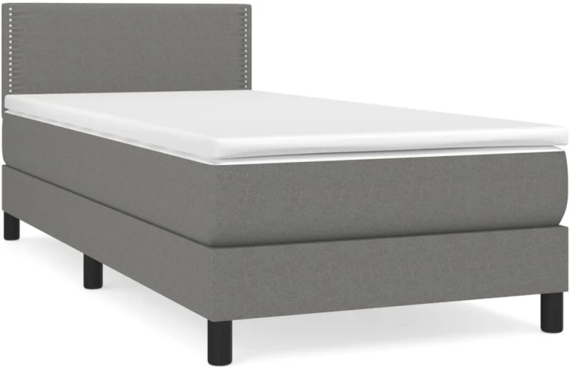 ΚΡΕΒΑΤΙ BOXSPRING ΜΕ ΣΤΡΩΜΑ ΣΚΟΥΡΟ ΓΚΡΙ 90X200 ΕΚ. ΥΦΑΣΜΑΤΙΝΟ 3139946