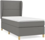 ΚΡΕΒΑΤΙ BOXSPRING ΜΕ ΣΤΡΩΜΑ ΣΚΟΥΡΟ ΓΚΡΙ 100X200 ΕΚ. ΥΦΑΣΜΑΤΙΝΟ 3128422