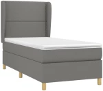 ΚΡΕΒΑΤΙ BOXSPRING ΜΕ ΣΤΡΩΜΑ ΣΚΟΥΡΟ ΓΚΡΙ 100X200 ΕΚ. ΥΦΑΣΜΑΤΙΝΟ 3128422