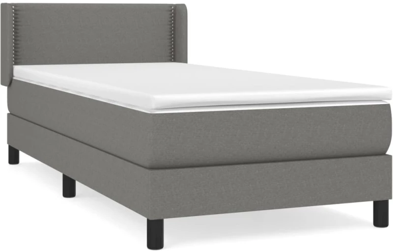 ΚΡΕΒΑΤΙ BOXSPRING ΜΕ ΣΤΡΩΜΑ ΣΚΟΥΡΟ ΓΚΡΙ 100X200 ΕΚ. ΥΦΑΣΜΑΤΙΝΟ 3129610