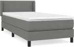ΚΡΕΒΑΤΙ BOXSPRING ΜΕ ΣΤΡΩΜΑ ΣΚΟΥΡΟ ΓΚΡΙ 100X200 ΕΚ. ΥΦΑΣΜΑΤΙΝΟ 3129610