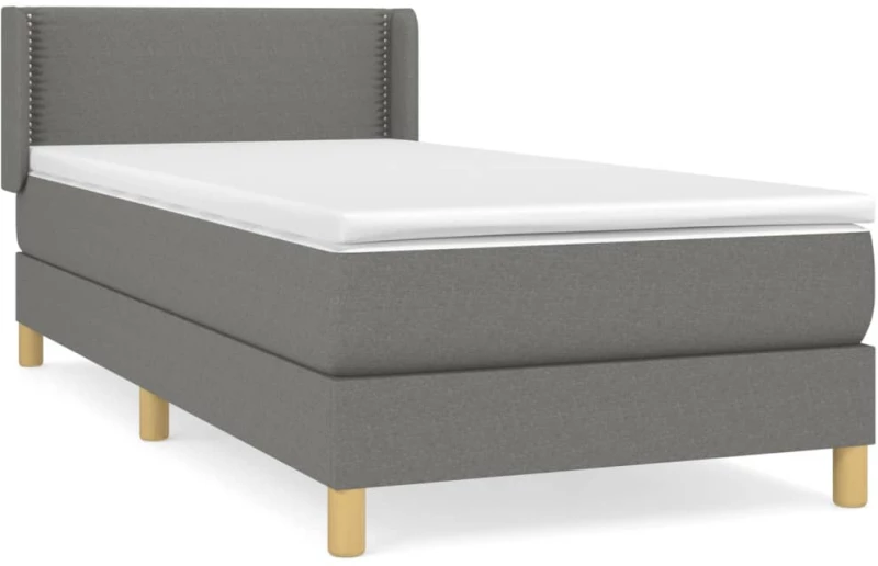 ΚΡΕΒΑΤΙ BOXSPRING ΜΕ ΣΤΡΩΜΑ ΣΚΟΥΡΟ ΓΚΡΙ 100X200 ΕΚ. ΥΦΑΣΜΑΤΙΝΟ 3130170