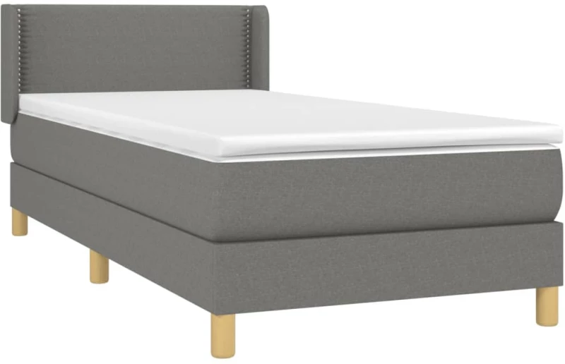 ΚΡΕΒΑΤΙ BOXSPRING ΜΕ ΣΤΡΩΜΑ ΣΚΟΥΡΟ ΓΚΡΙ 100X200 ΕΚ. ΥΦΑΣΜΑΤΙΝΟ 3130170