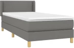 ΚΡΕΒΑΤΙ BOXSPRING ΜΕ ΣΤΡΩΜΑ ΣΚΟΥΡΟ ΓΚΡΙ 100X200 ΕΚ. ΥΦΑΣΜΑΤΙΝΟ 3130170