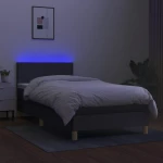 ΚΡΕΒΑΤΙ BOXSPRING ΜΕ ΣΤΡΩΜΑ & LED ΣΚ.ΓΚΡΙ 100X200 ΕΚ ΥΦΑΣΜΑΤΙΝΟ 3133534
