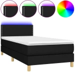 ΚΡΕΒΑΤΙ BOXSPRING ΜΕ ΣΤΡΩΜΑ & LED ΜΑΥΡΟ 80X200 ΕΚ. ΥΦΑΣΜΑΤΙΝΟ 3133591