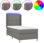 ΚΡΕΒΑΤΙ BOXSPRING ΜΕ ΣΤΡΩΜΑ & LED ΣΚ.ΓΚΡΙ 100X200 ΕΚ ΥΦΑΣΜΑΤΙΝΟ 3138774