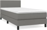 ΚΡΕΒΑΤΙ BOXSPRING ΜΕ ΣΤΡΩΜΑ ΣΚΟΥΡΟ ΓΚΡΙ 100X200 ΕΚ. ΥΦΑΣΜΑΤΙΝΟ 3139954