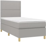 ΚΡΕΒΑΤΙ BOXSPRING ΜΕ ΣΤΡΩΜΑ ΑΝΟΙΧΤΟ ΓΚΡΙ 100X200 ΕΚ. ΥΦΑΣΜΑΤΙΝΟ 3142233