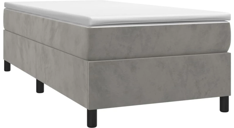 ΚΡΕΒΑΤΙ BOXSPRING ΜΕ ΣΤΡΩΜΑ ΑΝΟΙΧΤΟ ΓΚΡΙ 90X190 ΕΚ. ΒΕΛΟΥΔΙΝΟ 3144651