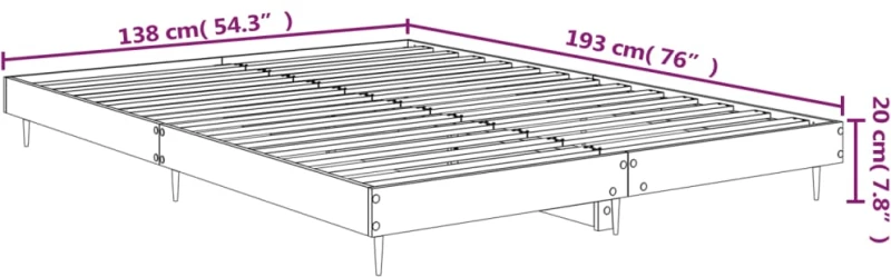 ΠΛΑΙΣΙΟ ΚΡΕΒΑΤΙΟΥ ΚΑΠΝΙΣΤΗ ΔΡΥΣ 135X190 ΕΚ. ΕΠΕΞΕΡΓΑΣΜΕΝΟ ΞΥΛΟ 832290