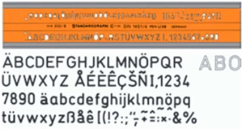 STANDARDGRAPH ΣΤΕΝΣΙΛ ΓΡΑΜΜΑΤΩΝ ΑΓΓΛΙΚΑ 202/12mm