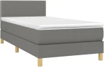ΚΡΕΒΑΤΙ BOXSPRING ΜΕ ΣΤΡΩΜΑ & LED ΣΚ.ΓΚΡΙ 90X190 ΕΚ. ΥΦΑΣΜΑΤΙΝΟ 3133598