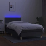 ΚΡΕΒΑΤΙ BOXSPRING ΜΕ ΣΤΡΩΜΑ & LED ΣΚ.ΓΚΡΙ 90X190 ΕΚ. ΥΦΑΣΜΑΤΙΝΟ 3133598