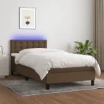 ΚΡΕΒΑΤΙ BOXSPRING ΜΕ ΣΤΡΩΜΑ & LED ΣΚ.ΚΑΦΕ 90X200 ΕΚ. ΥΦΑΣΜΑΤΙΝΟ 3133448