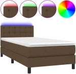ΚΡΕΒΑΤΙ BOXSPRING ΜΕ ΣΤΡΩΜΑ & LED ΣΚ.ΚΑΦΕ 90X200 ΕΚ. ΥΦΑΣΜΑΤΙΝΟ 3133448