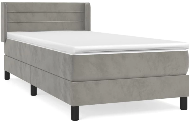 ΚΡΕΒΑΤΙ BOXSPRING ΜΕ ΣΤΡΩΜΑ ΑΝΟΙΧΤΟ ΓΚΡΙ 90X200 ΕΚ. ΒΕΛΟΥΔΙΝΟ 3130997