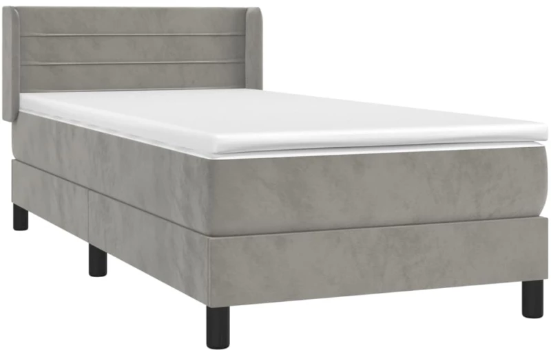 ΚΡΕΒΑΤΙ BOXSPRING ΜΕ ΣΤΡΩΜΑ ΑΝΟΙΧΤΟ ΓΚΡΙ 90X200 ΕΚ. ΒΕΛΟΥΔΙΝΟ 3130997