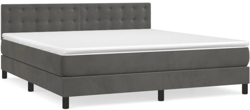 ΚΡΕΒΑΤΙ BOXSPRING ΜΕ ΣΤΡΩΜΑ ΣΚΟΥΡΟ ΓΚΡΙ 160X200 ΕΚ. ΒΕΛΟΥΔΙΝΟ 3141552