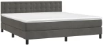 ΚΡΕΒΑΤΙ BOXSPRING ΜΕ ΣΤΡΩΜΑ ΣΚΟΥΡΟ ΓΚΡΙ 160X200 ΕΚ. ΒΕΛΟΥΔΙΝΟ 3141552