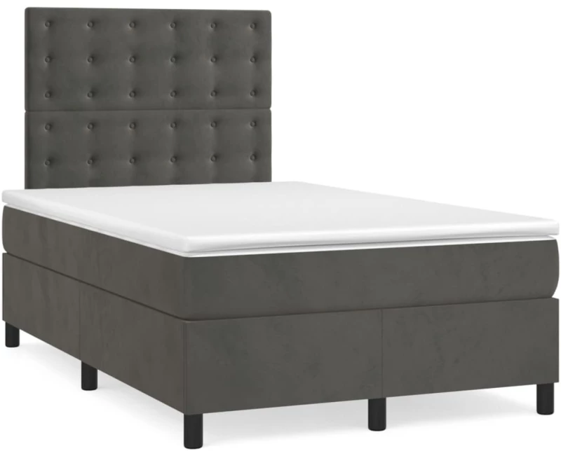 ΚΡΕΒΑΤΙ BOXSPRING ΜΕ ΣΤΡΩΜΑ ΣΚΟΥΡΟ ΓΚΡΙ 120X200 ΕΚ. ΒΕΛΟΥΔΙΝΟ 3143254