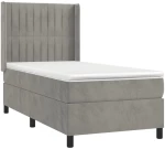 ΚΡΕΒΑΤΙ BOXSPRING ΜΕ ΣΤΡΩΜΑ ΑΝΟΙΧΤΟ ΓΚΡΙ 100X200 ΕΚ. ΒΕΛΟΥΔΙΝΟ 3132783