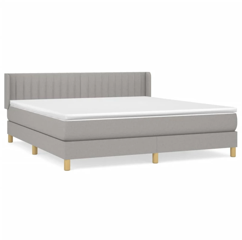 ΚΡΕΒΑΤΙ BOXSPRING ΜΕ ΣΤΡΩΜΑ ΑΝΟΙΧΤΟ ΓΚΡΙ 180X200 ΕΚ. ΥΦΑΣΜΑΤΙΝΟ 3130449