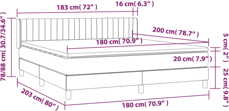 ΚΡΕΒΑΤΙ BOXSPRING ΜΕ ΣΤΡΩΜΑ ΑΝΟΙΧΤΟ ΓΚΡΙ 180X200 ΕΚ. ΥΦΑΣΜΑΤΙΝΟ 3130449
